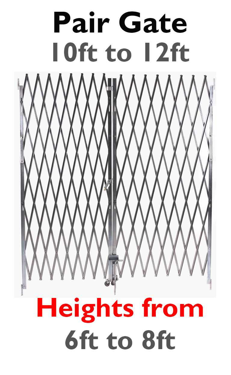 10-12 Foot Wide Pair Fixed Gate Accordion Gates Epic Crowd Control