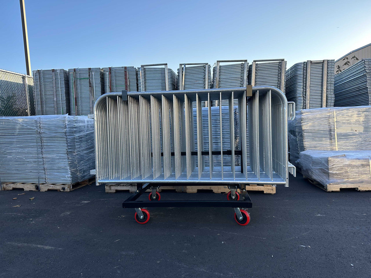 10 Pack Crowd Control Barriers | 1 Barricade Cart Steel Barricades Epic Crowd Control