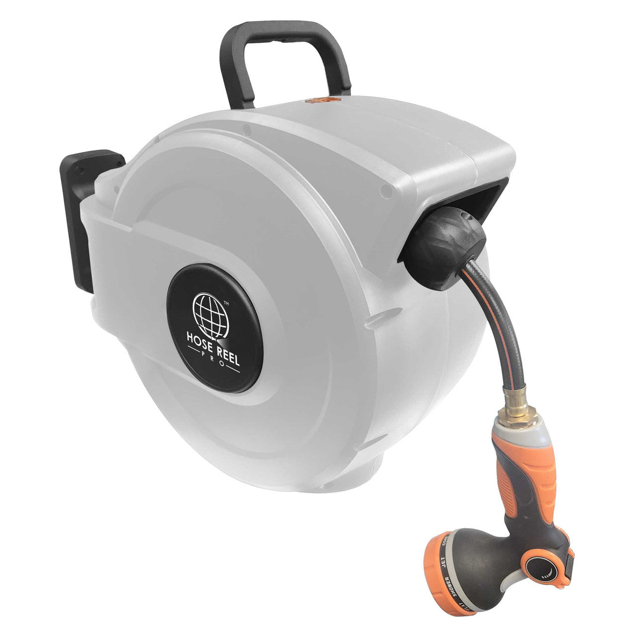 100 FT Garden Hose Reel - White Retractable Hoses and Cords Epic Crowd Control