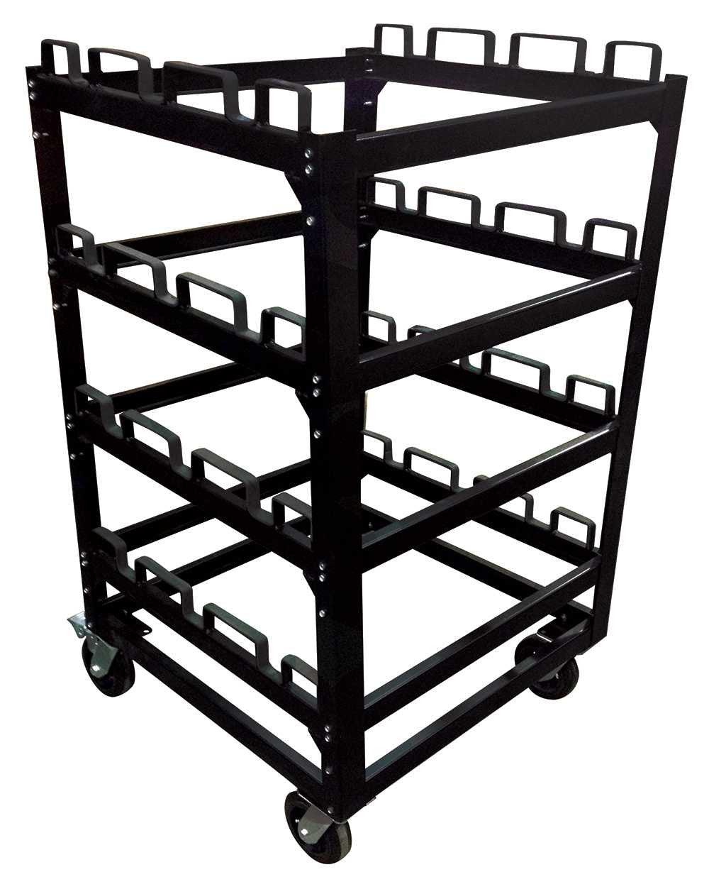 12 Pack & Cart | Black Retractable Belt Barrier Stanchions Stanchions Epic Crowd Control
