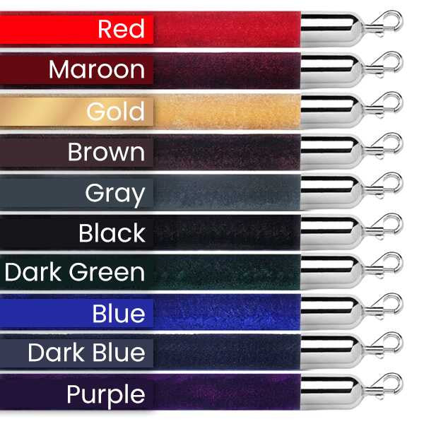 1.5" Velour Stanchion Ropes 2 to 12 Feet Long Stanchion Ropes Epic Crowd Control