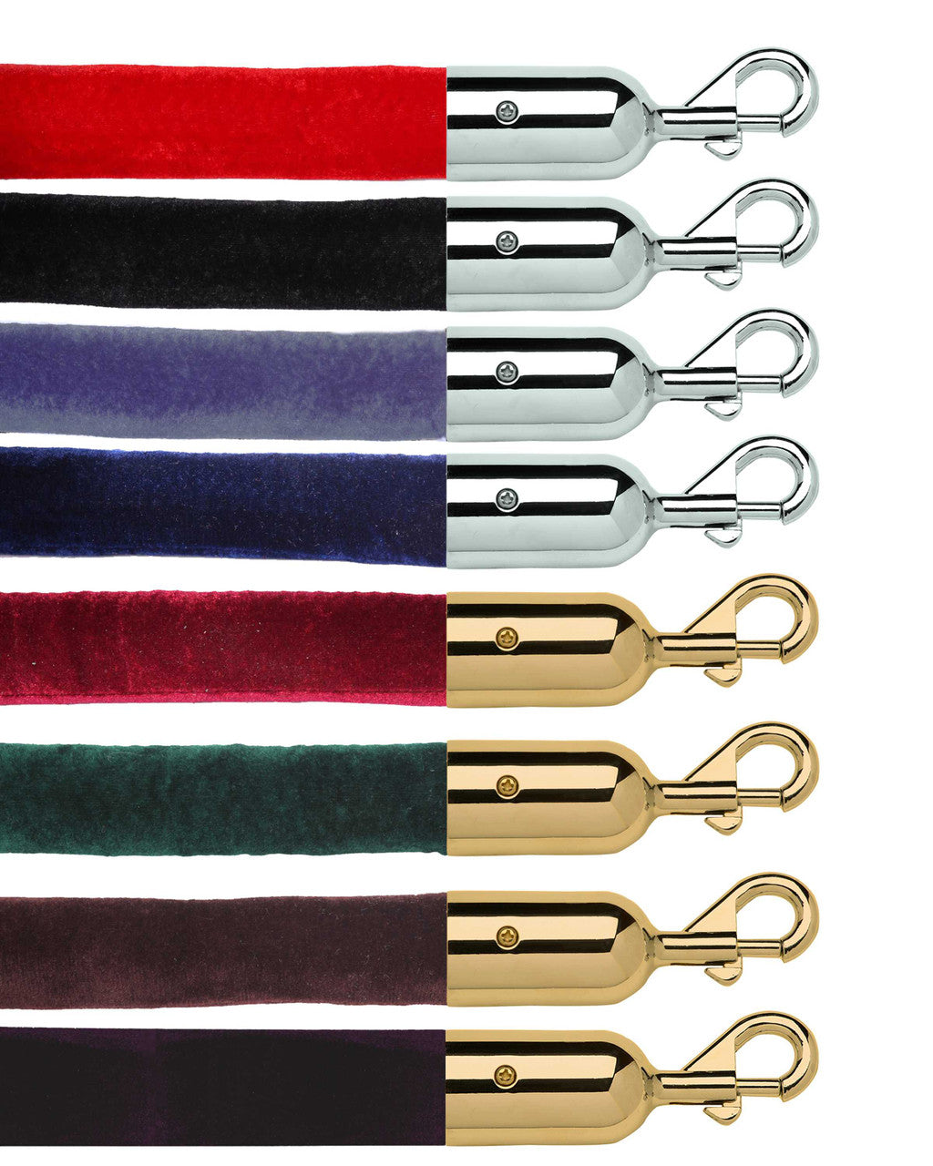 1.5" Velour Stanchion Ropes 2 to 12 Feet Long Stanchion Ropes Epic Crowd Control