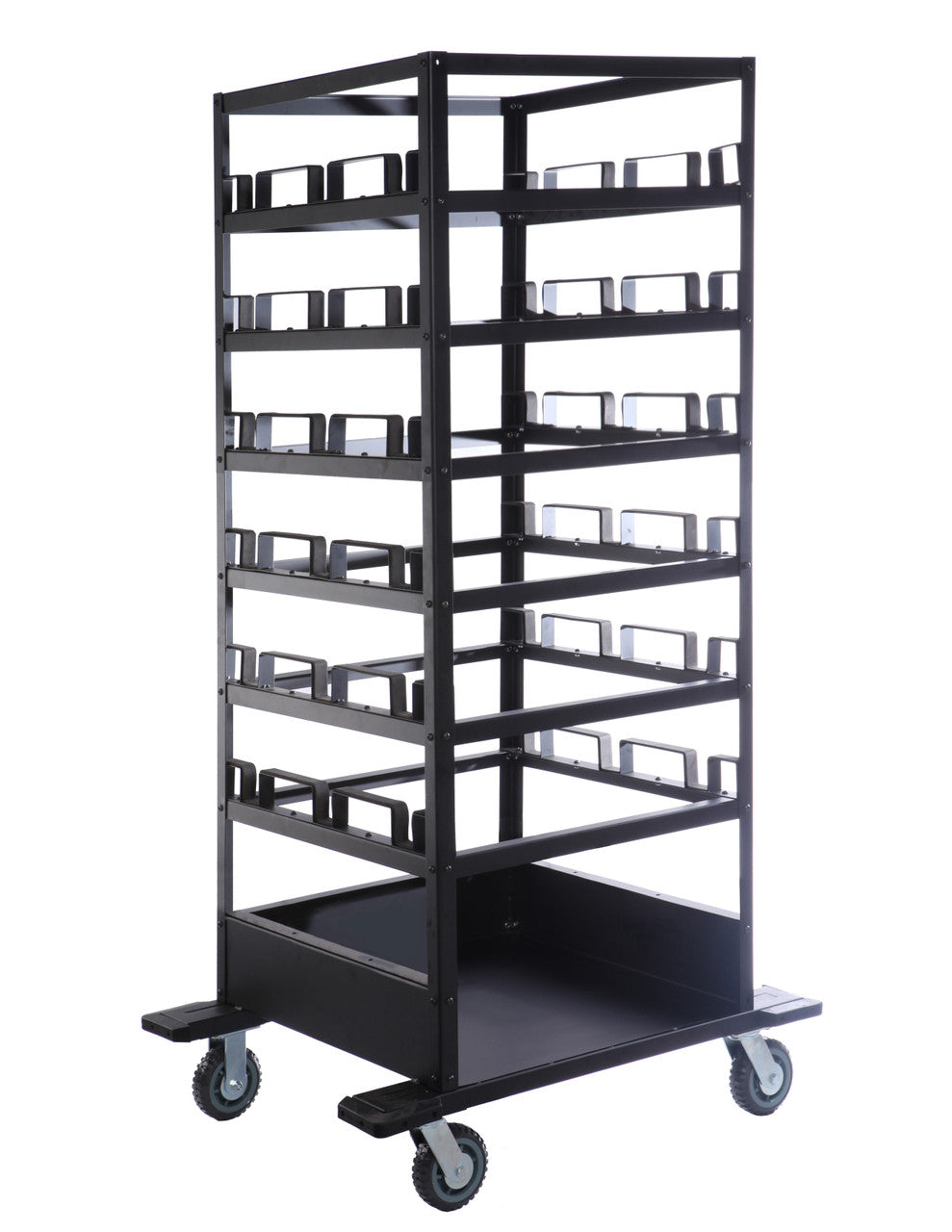 21 Pack & Cart | Black Retractable Belt Barrier Stanchions