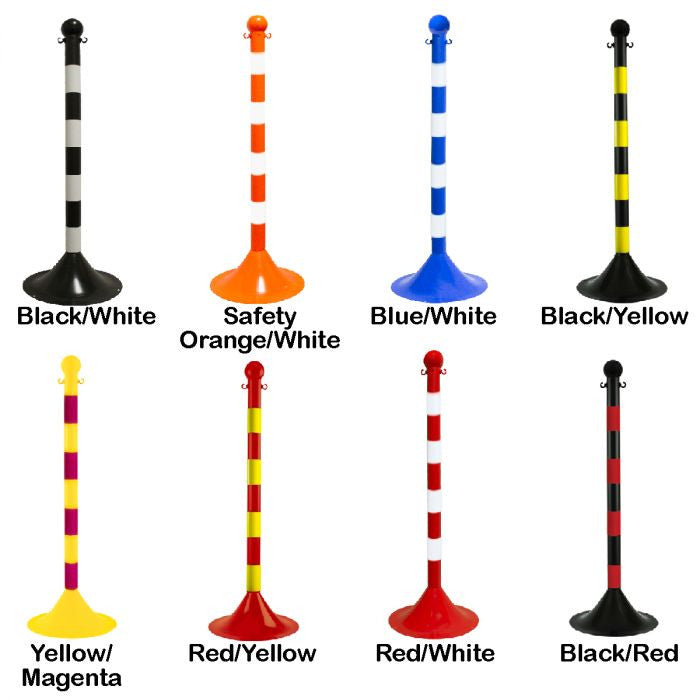 Striped Plastic Stanchion Post 2" O.D.