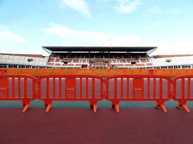 6.5 Foot Movit Plastic Barricades | Blue Movit & GuideMaster Plastic Barriers Epic Crowd Control