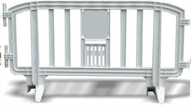 6.5 Foot Movit Plastic Barricades | White Movit & GuideMaster Plastic Barriers Epic Crowd Control