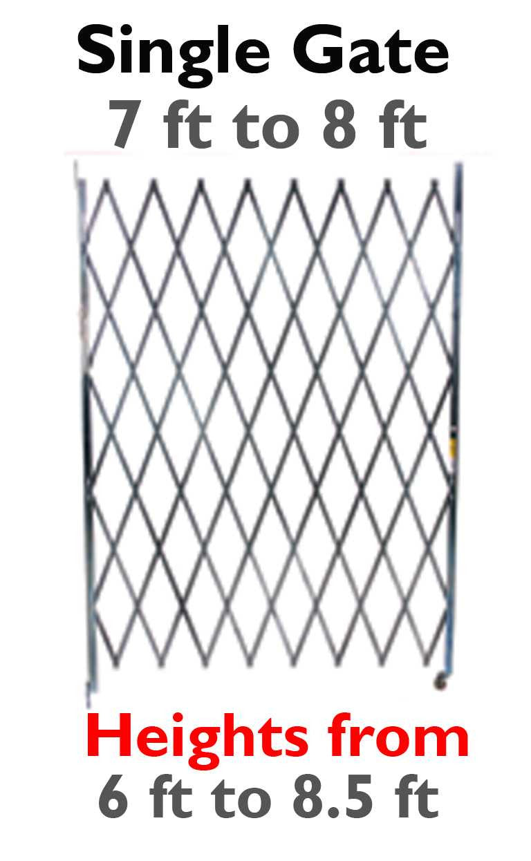 7-8 Foot Wide Single Fixed Gate Accordion Gates Epic Crowd Control