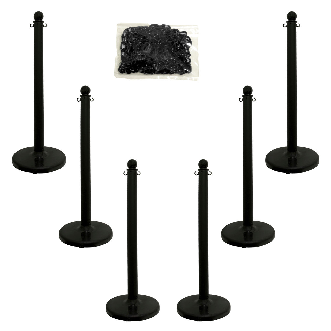 2.5" Light Duty Plastic Stanchion and Chain Kit