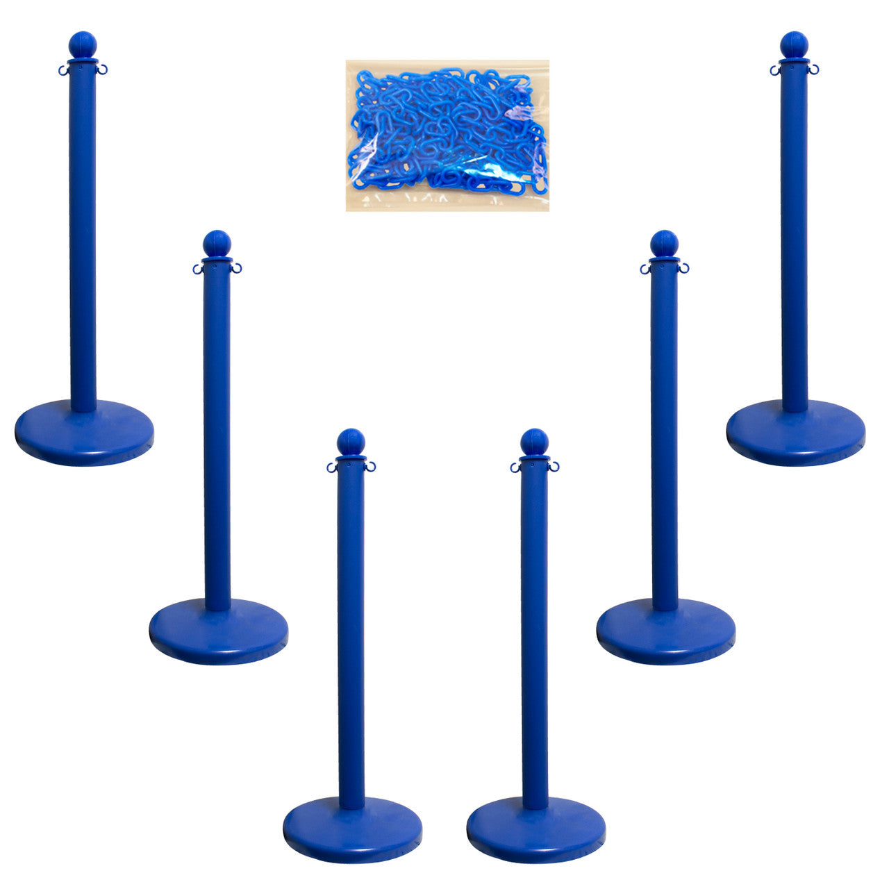 2.5" Light Duty Plastic Stanchion and Chain Kit