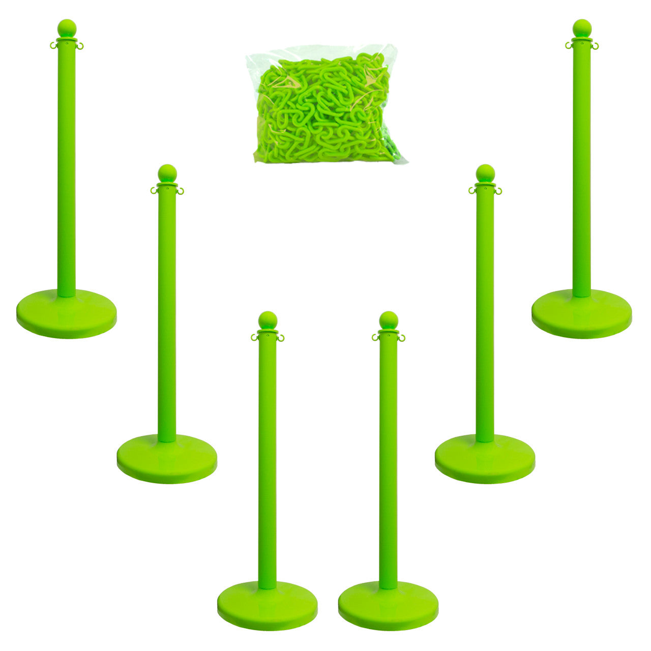2.5" Light Duty Plastic Stanchion and Chain Kit