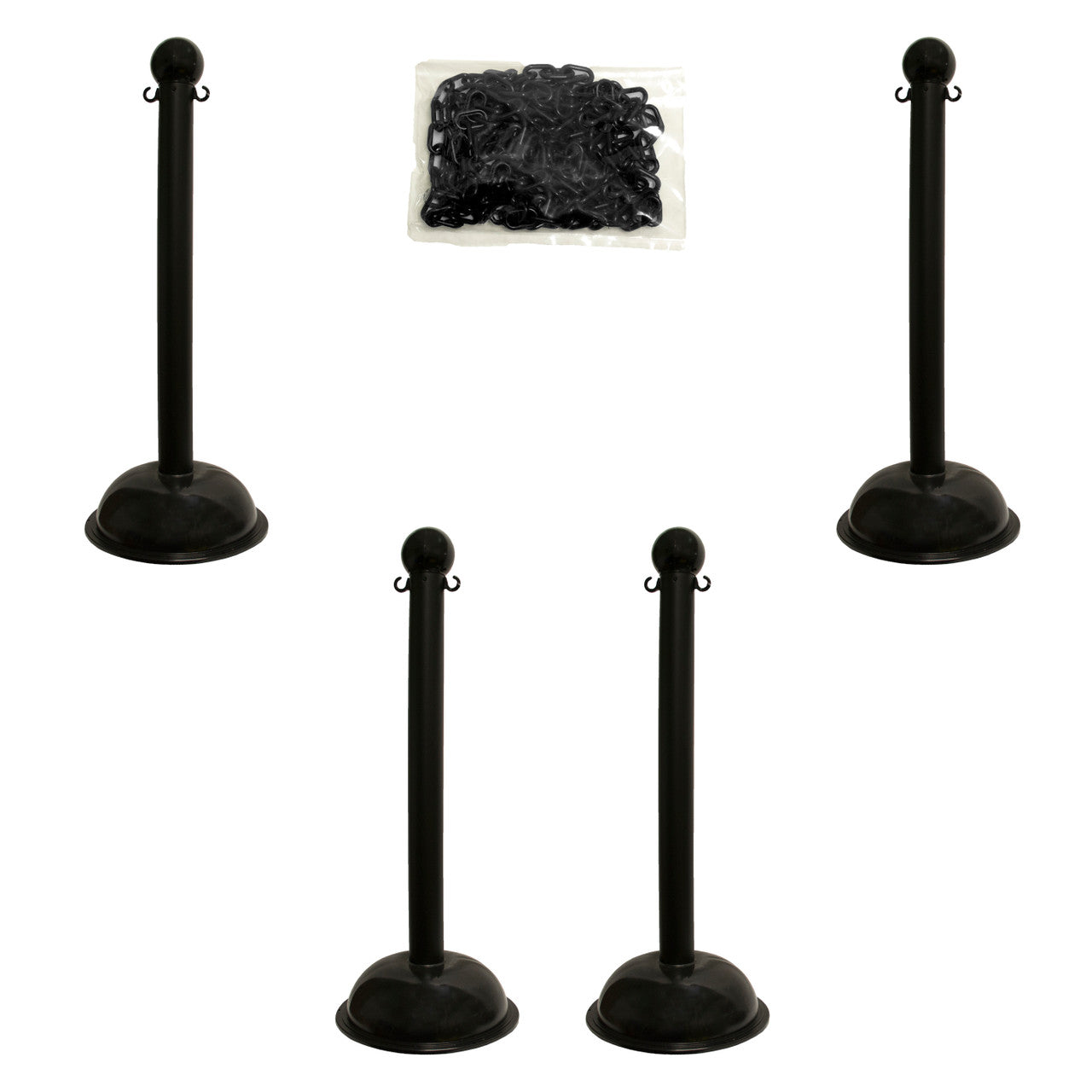3" Heavy Duty Plastic Stanchion and Chain Kit