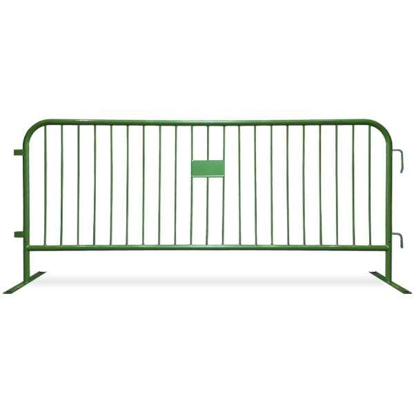 8.5 Ft Green Steel Crowd Control Barricades with Flat Bases | Heavy Duty Barriers Steel Barricades Epic Crowd Control