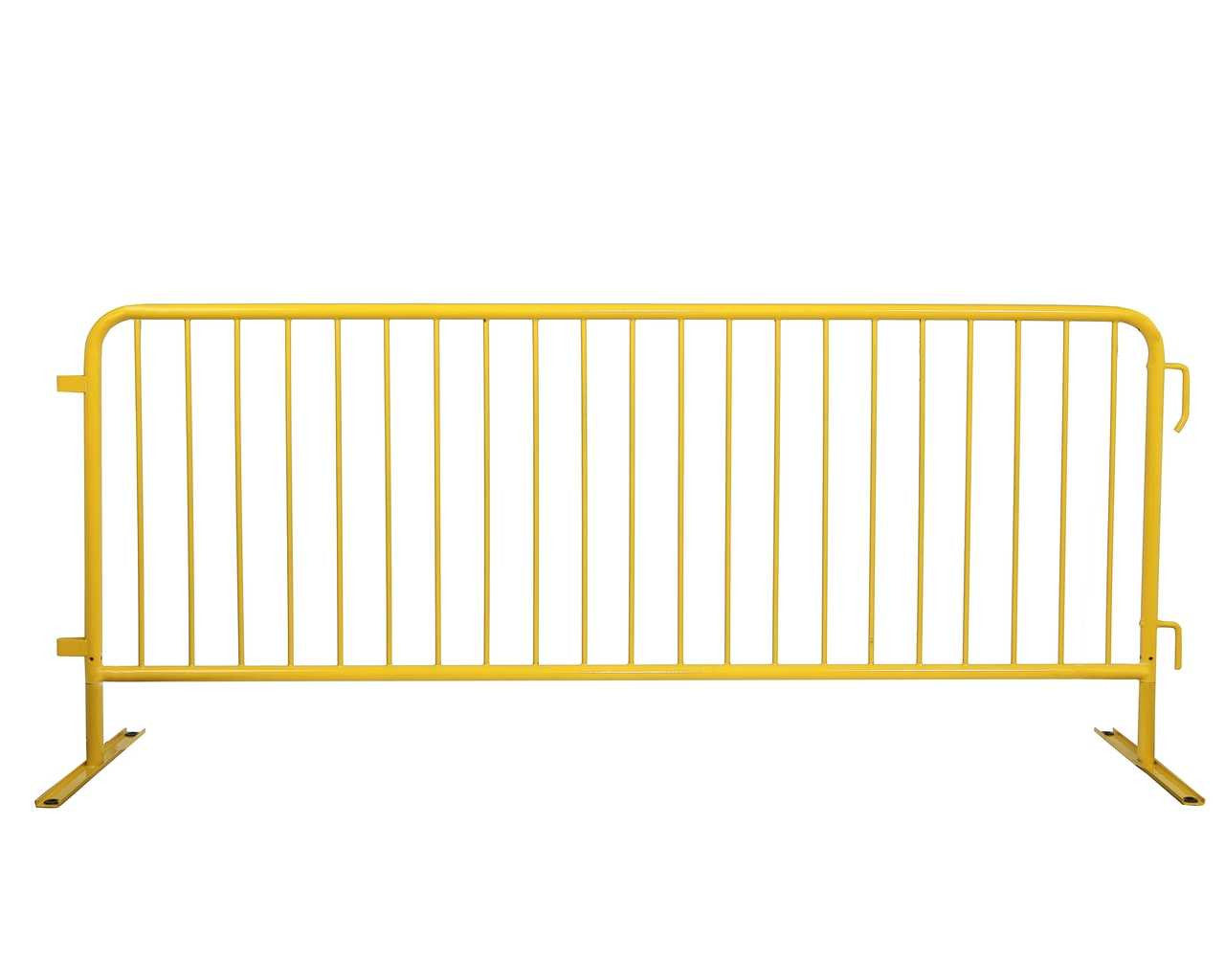 8.5 Ft Orange Steel Crowd Control Barricades with Flat Bases Heavy Duty Steel Barricades Epic Crowd Control