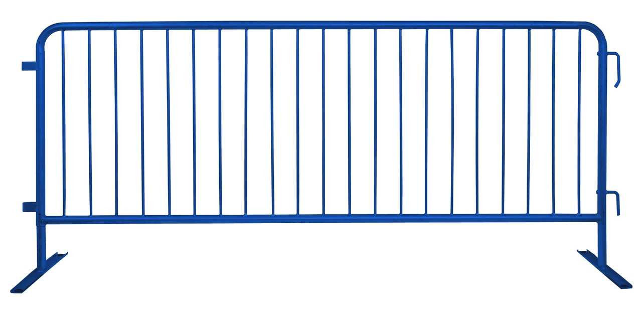 8.5 Ft Orange Steel Crowd Control Barricades with Flat Bases Heavy Duty Steel Barricades Epic Crowd Control