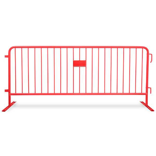 8.5 Ft Red Steel Crowd Control Barricades with Flat Bases | Heavy Duty Barriers Steel Barricades Epic Crowd Control