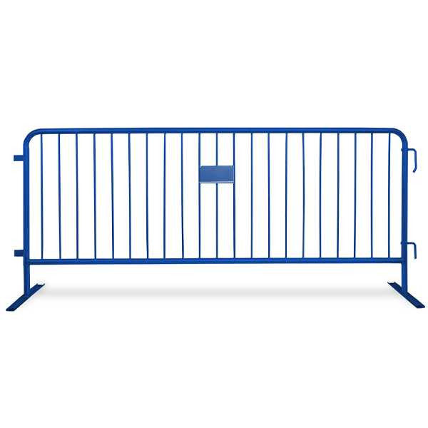 8.5 Ft White Steel Crowd Control Barricades with Flat Bases | Heavy Duty Barriers Steel Barricades Epic Crowd Control