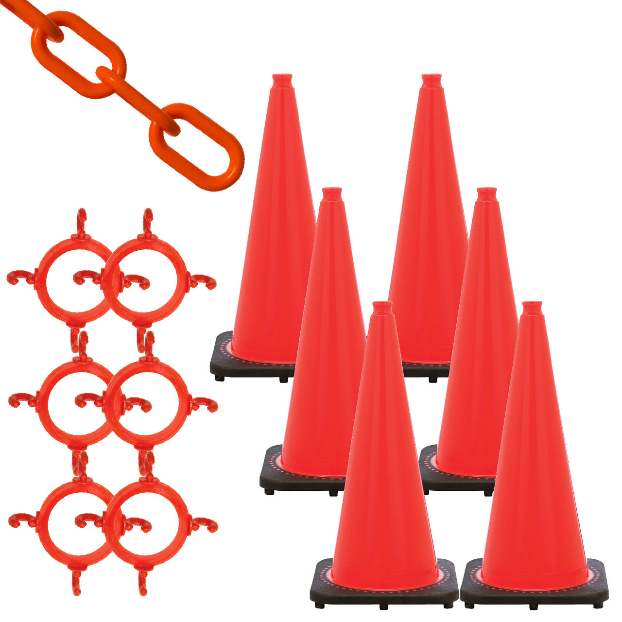 28" Traffic Cone and Chain Kit