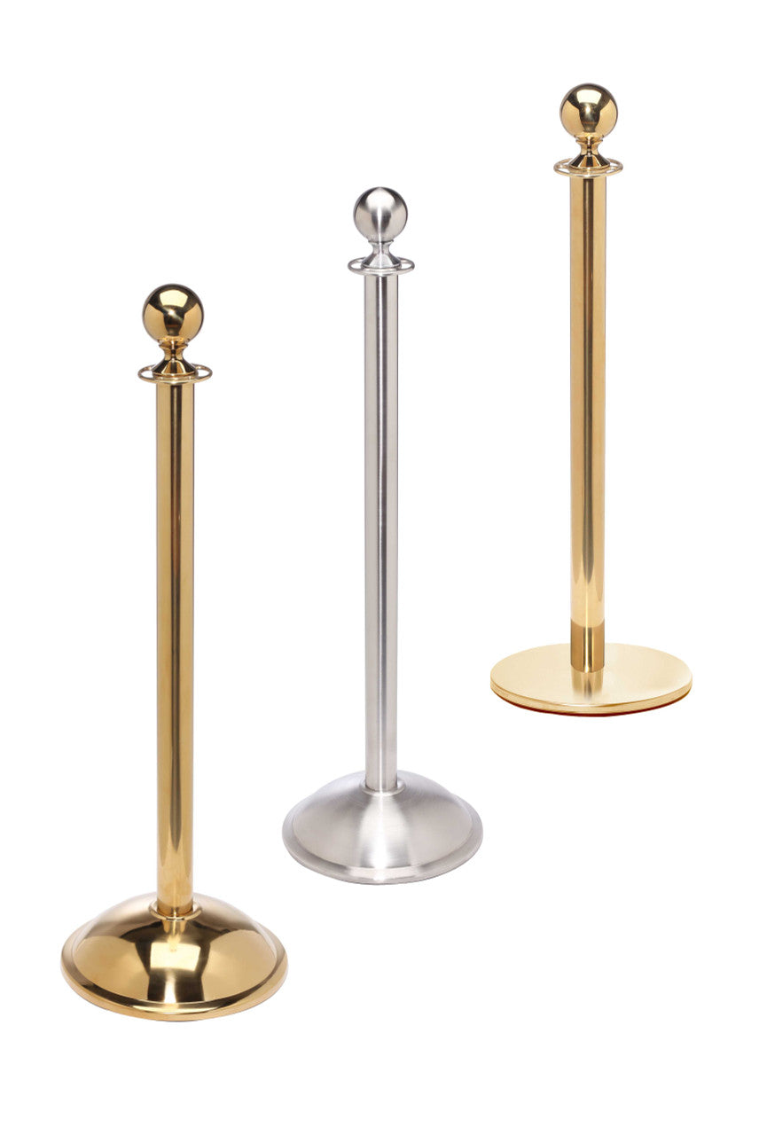 Ball Top Post & Rope Stanchion Barriers - Elegance Series Post and Rope Stanchions Epic Crowd Control
