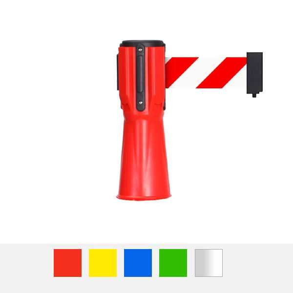 Cone Mounted Retractable Belt Barrier | 10 or 12 Foot Cone Stanchion Stanchions Epic Crowd Control