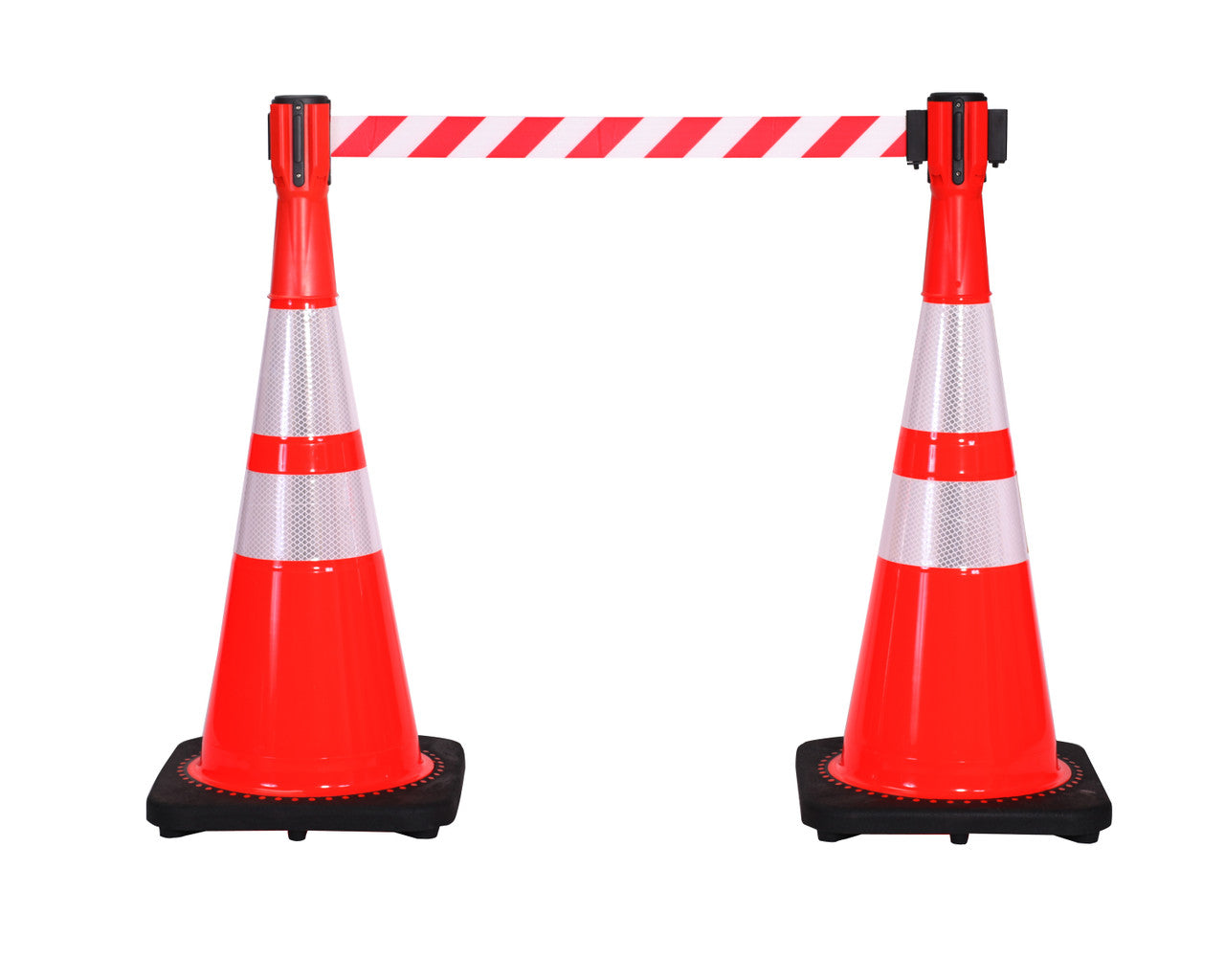 28" Traffic Cone 280 With Reflective Collars and 14"x14" Base