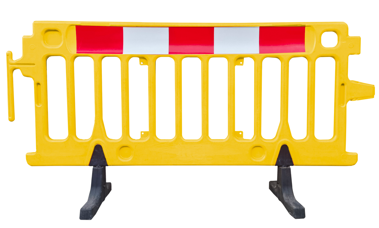 CrowdPro Plastic Barricade Yellow with Reflective Sheeting