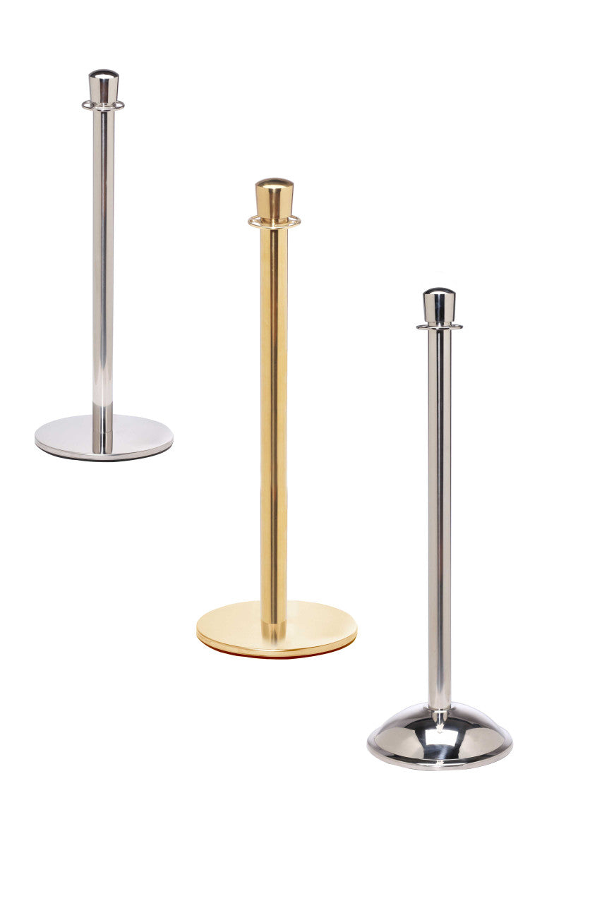 Crown Top Post & Rope Stanchion Barriers - Elegance Series Post and Rope Stanchions Epic Crowd Control