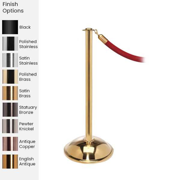 Flat Top Post & Rope Stanchion Barriers - Elegance Series Post and Rope Stanchions