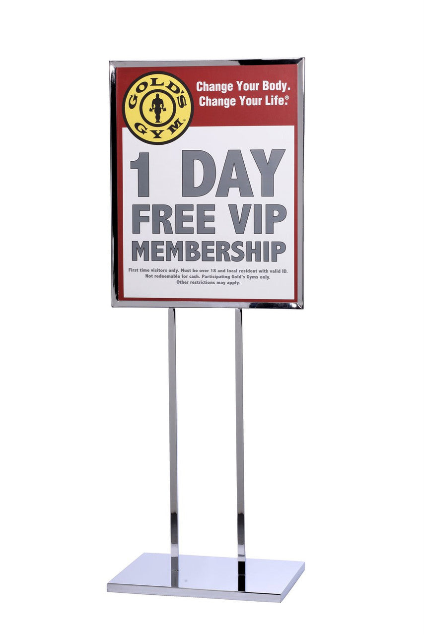 Vertical Poster Stand Frame 22" x 28" Polished Chrome Finish