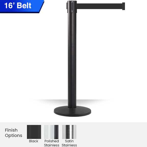 Pro Retractable Belt Barrier Stanchion | 16 Foot Belt Posts Retractable Belt Barriers Epic Crowd Control