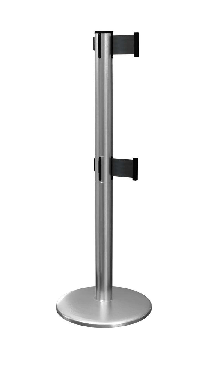 Pro Twin Retractable Belt Barrier | 3" Wide Belt | 11 Foot Belt Barrier Stanchion Stanchions Epic Crowd Control