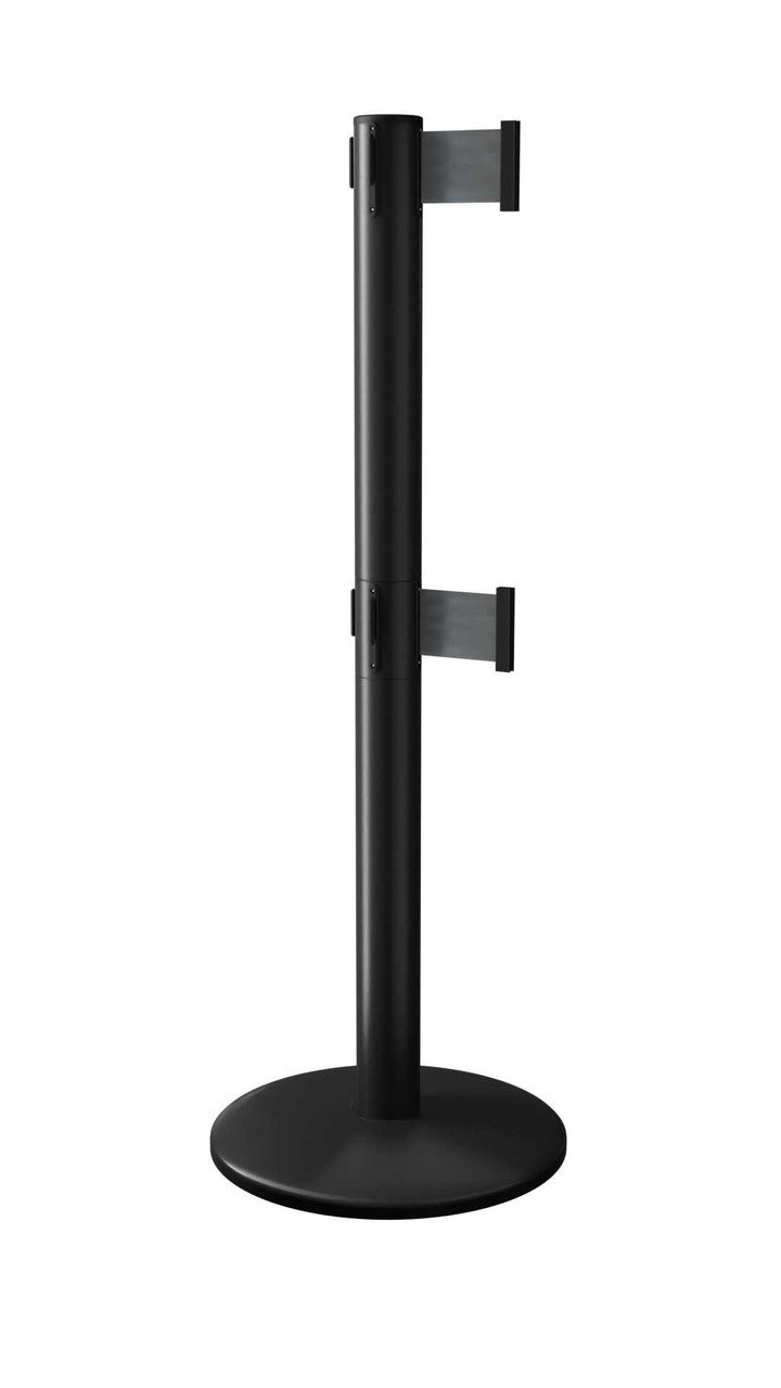 Pro Twin Retractable Belt Barrier | 3" Wide Belt | 11 Foot Belt Barrier Stanchion Stanchions Epic Crowd Control