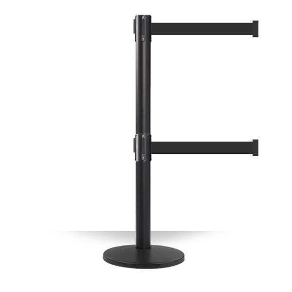 Pro Twin Retractable Belt Barrier Stanchion 11 / 13 Foot Belt ADA Stanchion Stanchions Epic Crowd Control