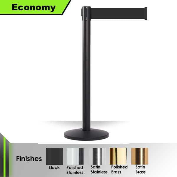 Retractable Belt Barrier Stanchion | 3" Wide Belt | 11 Foot Queue Master Stanchions Epic Crowd Control