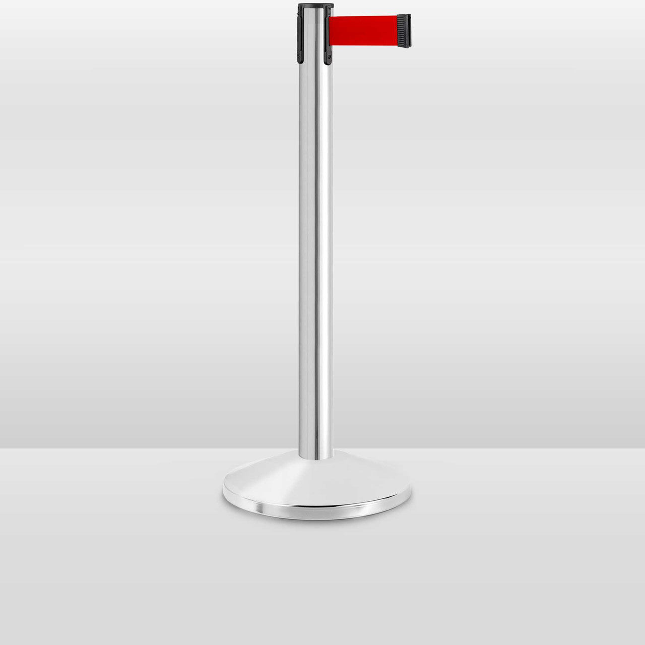 Retractable Belt Barrier Stanchion | 8.5 Foot Belt Stanchion Post Single Line Belt Posts Epic Crowd Control