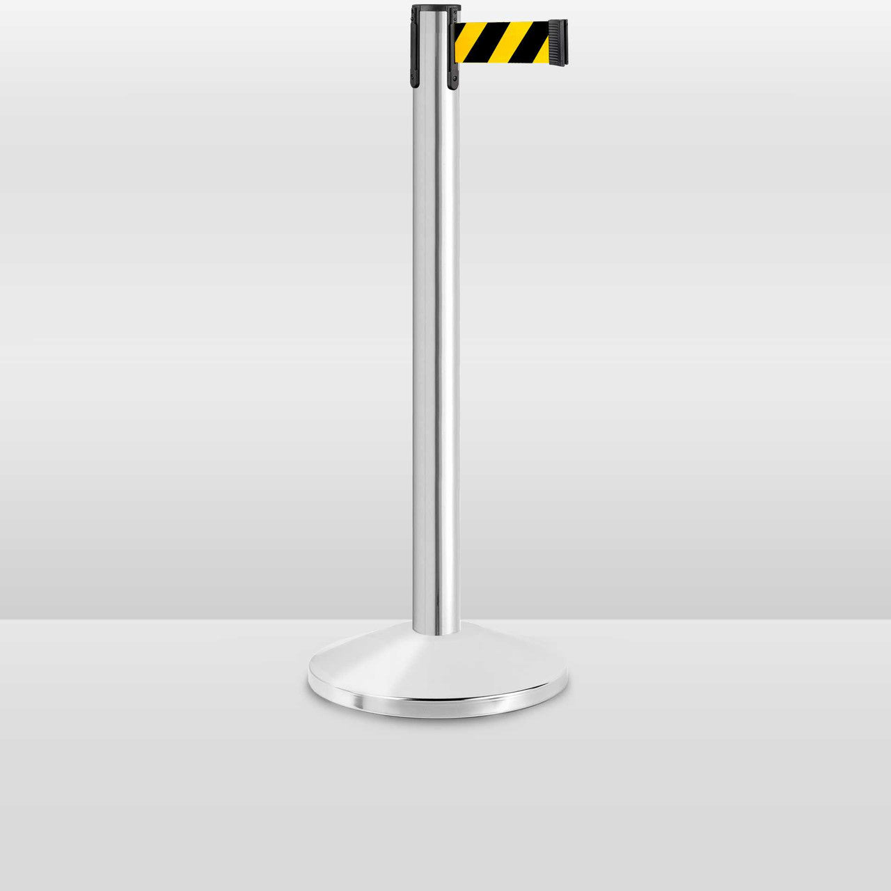 Retractable Belt Barrier Stanchion | 8.5 Foot Belt Stanchion Post Single Line Belt Posts Epic Crowd Control
