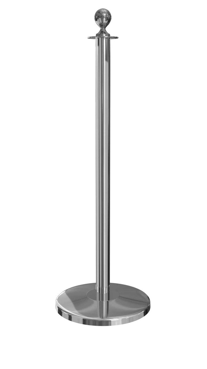 Rope Master Ball Top Rope Barrier Stanchion Post with Flat or Dome Base Stanchions Epic Crowd Control