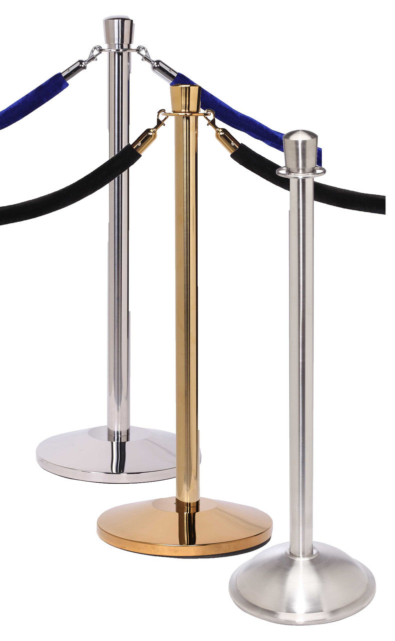 Rope Master Crown Top Rope Barrier Stanchion Post with Flat or Dome Base Stanchions Epic Crowd Control