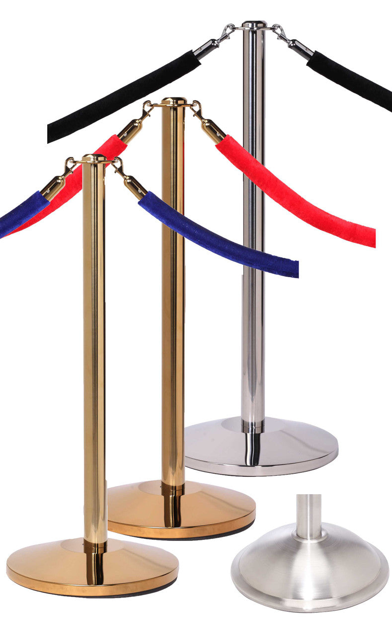 Rope Master Flat Top Rope Barrier Stanchion Post with Flat or Dome Base Stanchions Epic Crowd Control