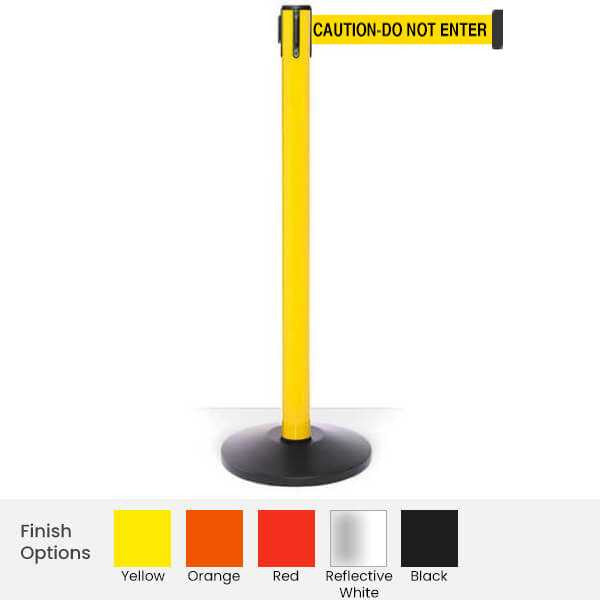 Safety Retractable Belt Barrier | 3" Wide Belt | 11 Foot Safety Master Stanchion Retractable Belt Barriers Epic Crowd Control