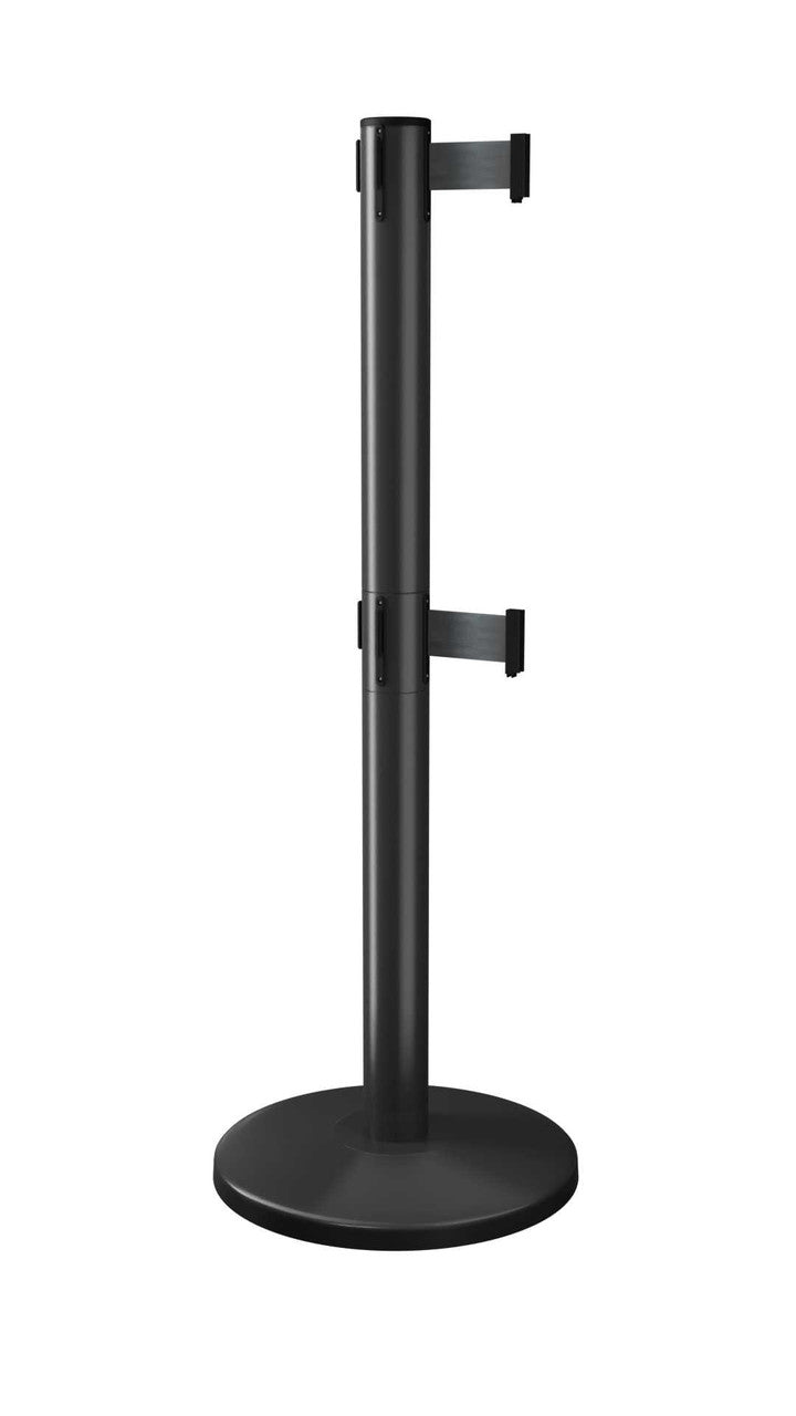 Twin Retractable Belt Barrier Stanchions | 11 Foot Belt | ADA Compliant Stanchions Epic Crowd Control