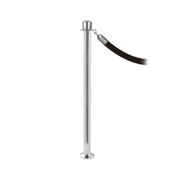 Crown Top Rope Barrier Stanchion | Fixed Base | Traditional Post & Rope