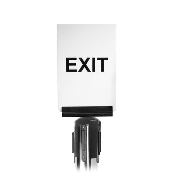 T Bracket For Retractable Belt Barrier Stanchions - Holds Acrylic Sign Messages
