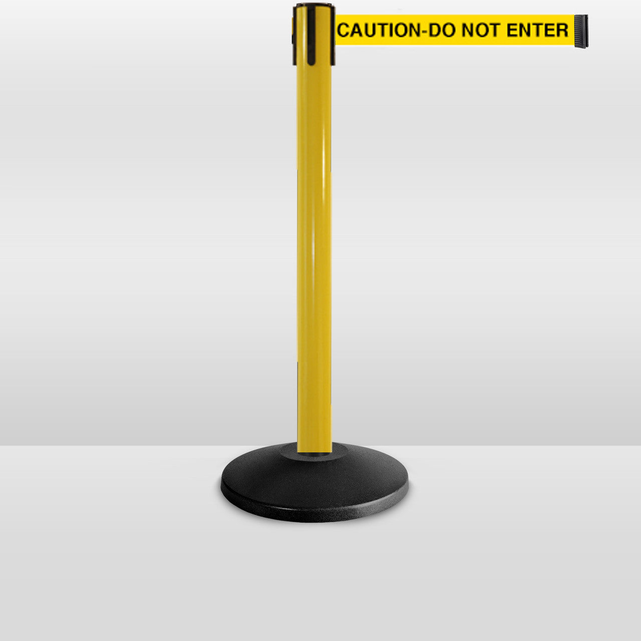 Yellow Retractable Belt Barrier Stanchion 10 / 11 / 13 Foot Belts
